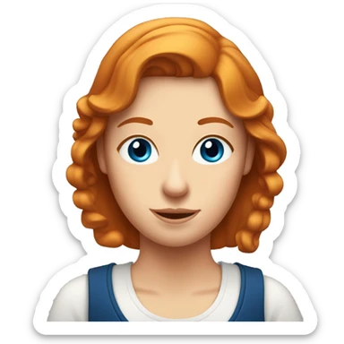 ginger hair and blue eyes woman with a beer on the hand sticker