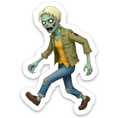 zombie chasing sticker