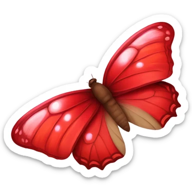 Red butterfly with bubbles surrounding it sticker
