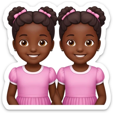 identical darkskin twin girls toddlers sticker