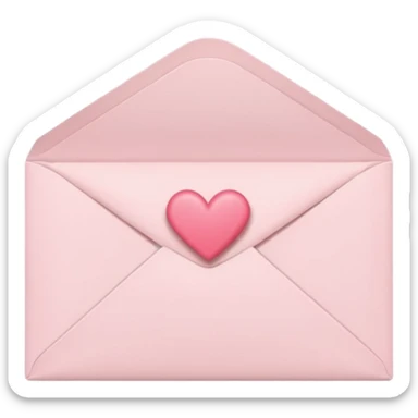 light pink cute envelope with letter, variation 3 sticker