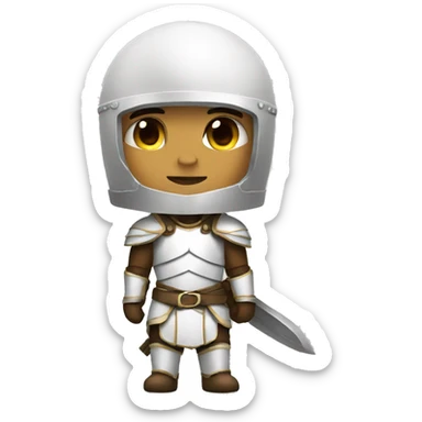 warrior in white armor sticker