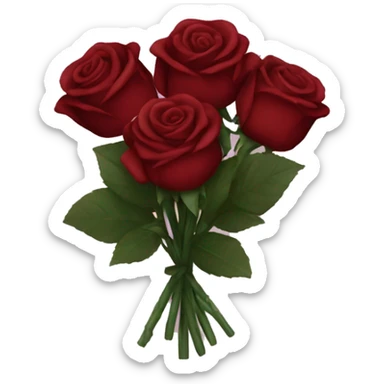 Bouquet of dark red roses sticker