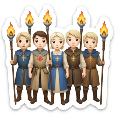 les villagois qui ont certains ont des fourches d'autres des torches sapé en moyen age sticker