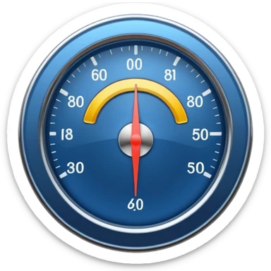 depth meter gauge, deep blue color, subtle glow, no numbers, simple and clear design sticker