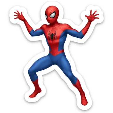 Spiderman full body doodle shock with cartoon 2D sticker