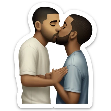 Kendrick Lamar giving a kiss to drake  sticker