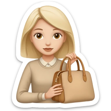 beige aesthetic woman bag sticker
