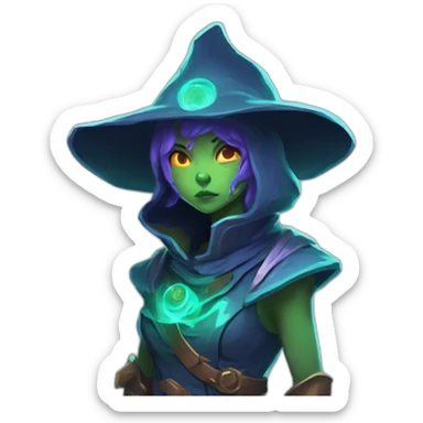 alien mage futuristic roguelike rpg style inspired by slay the spire sticker