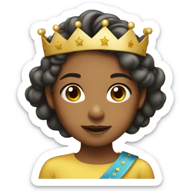 girl with birthday sash and crown sticker