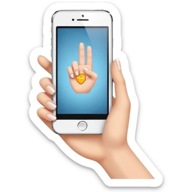 Celular mano de una chica sticker