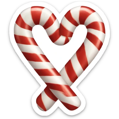Candy cane shaped heart sticker