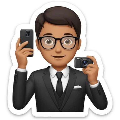 Hombre moreno con gafas haciendo fotos en una boda sticker