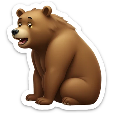 Bear farting sticker