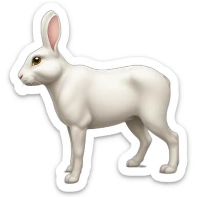 Un lapin qui fait du cheval avec un bout de boit sticker