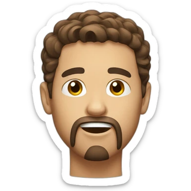 amazed brown hair goatee sticker