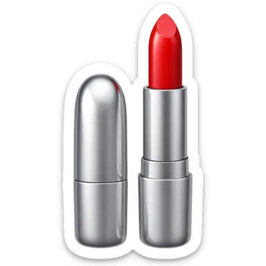 lipstick bullet, polished silver chrome, sexy beauty symbol sticker