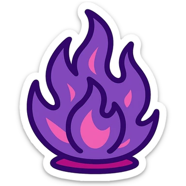 purple flame of fire in vibrant toon style sticker