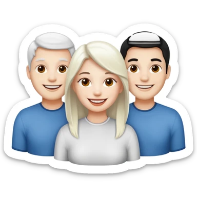 3 people, all white skin color next to each other sticker