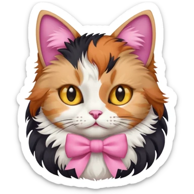 Cat but cat have 🎀  sticker