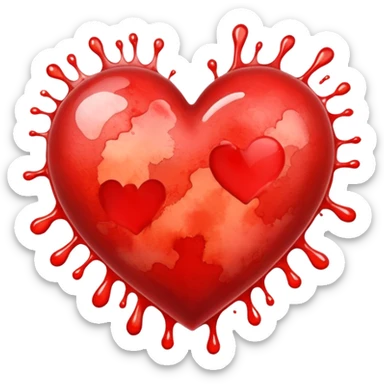 heart with a watercolor splash sticker