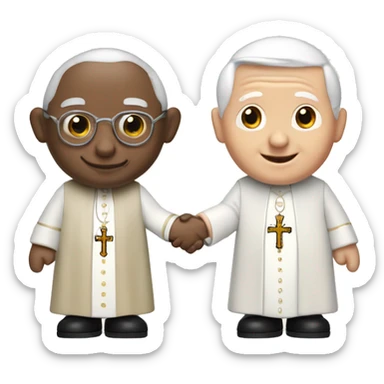 Pope John Paul holding hands with pope Benedict  sticker