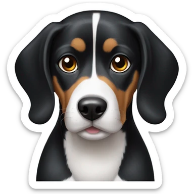 dog black beagle mix sticker