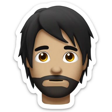 Emo guy long dark hair sticker