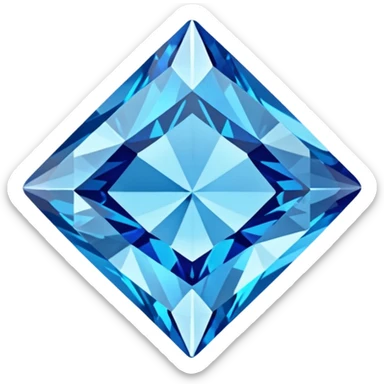 blue diamond, diamond gem shape, realistic sticker