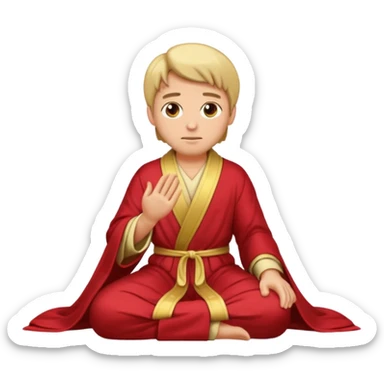 fullbody apostle in prone pose, apple emoji style, alternate hairstyle sticker