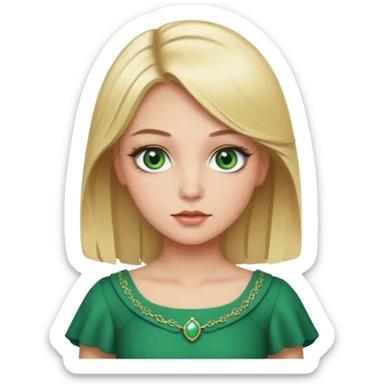 Fille blonde yeux vert  maquiller robe chronique sticker