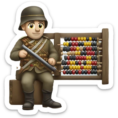 Crimean War soldier keeping abacus sticker