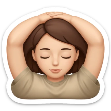 person lying on their back with eyes closed sticker