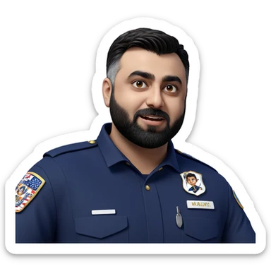 boy in uniform with beard sticker