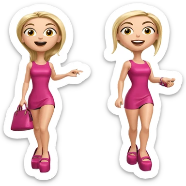 blonde girl with handbag sticker