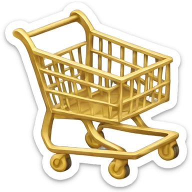 GOLD SHOPPING CART sticker