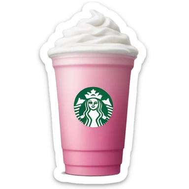 starbucks cup pink drink with cold foam sticker