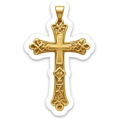 Cross made of gold  sticker