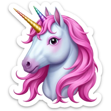 unicorn with long hair female sticker