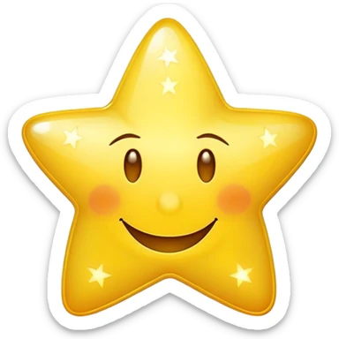 yellow star emoji with combined with winking smiley face sticker