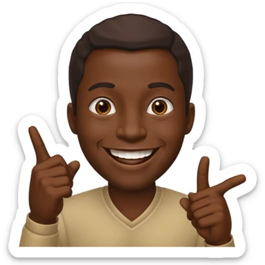 African man pointing and laughing sticker