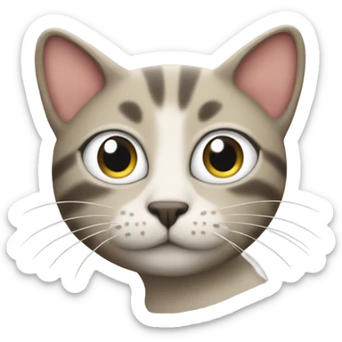 Cat with a SOS sign sticker