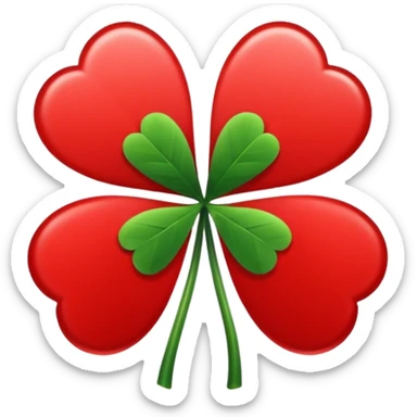 Un trébol de cinco hojas entre rojo y negro  sticker