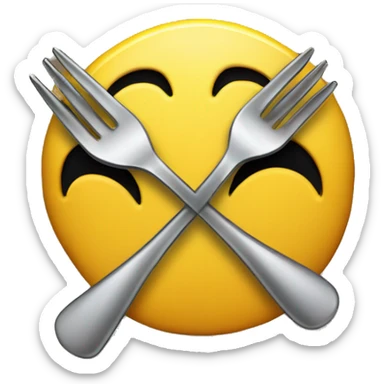 ACDC Fan with Metal fork as Smiley  sticker