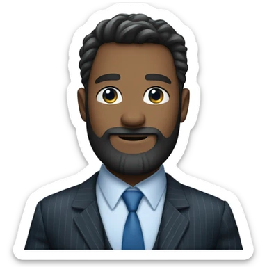 bearded man in pinstripe suit blue eyes sticker