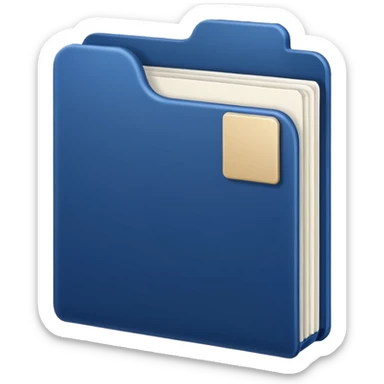 a dark blue file with blank name label on it sticker
