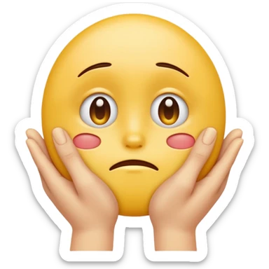 hands caressing sad emojis face sticker