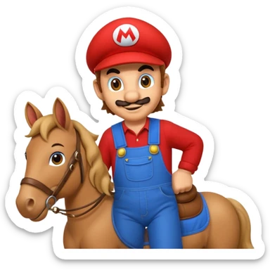 Super Mario Hiding into the horse  sticker