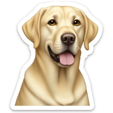 yellow labrador retriever in blue coat sticker