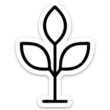 outlined icon style plant sticker